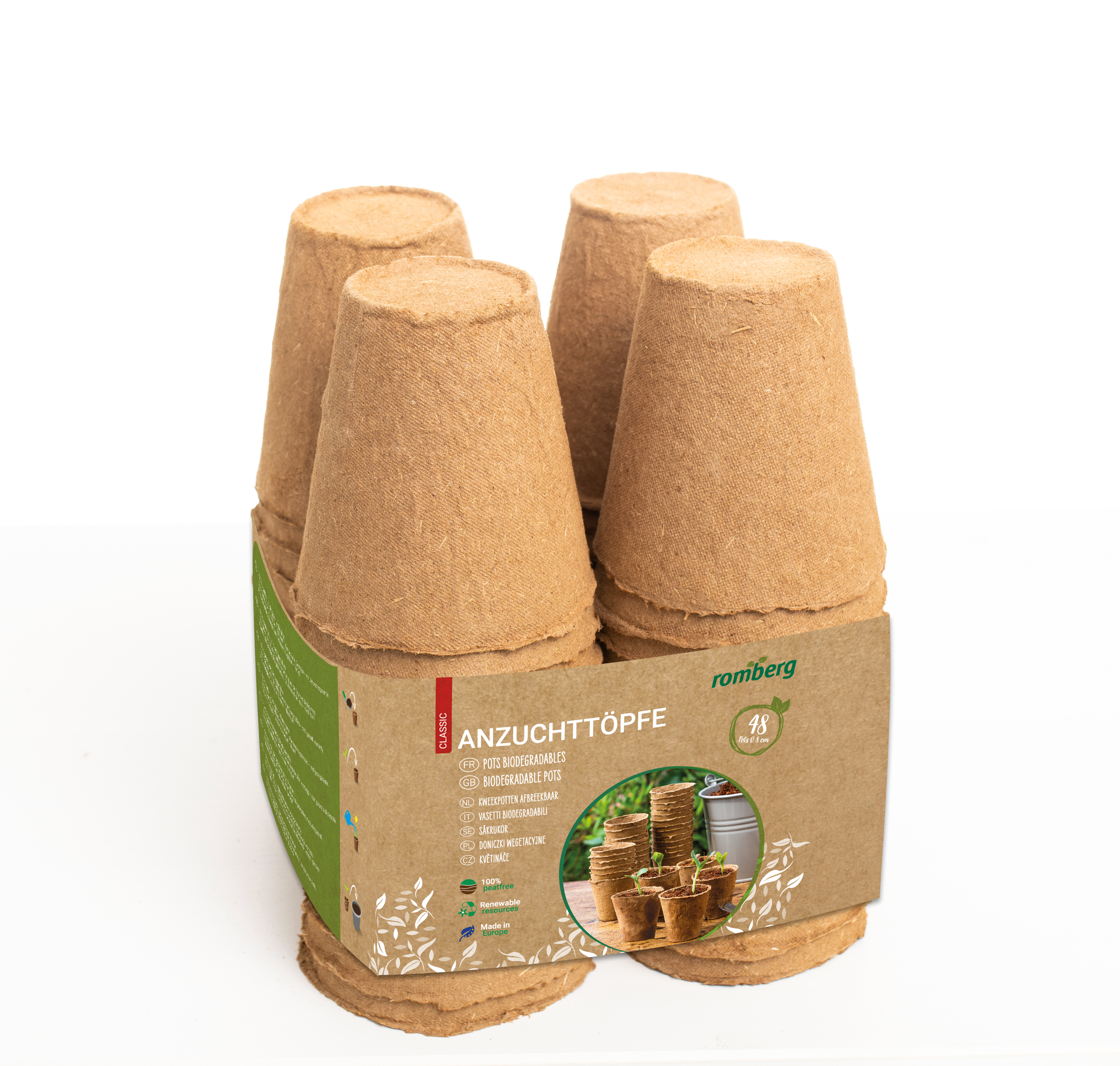 48 Anzuchttöpfe 8 cm Ø rund
