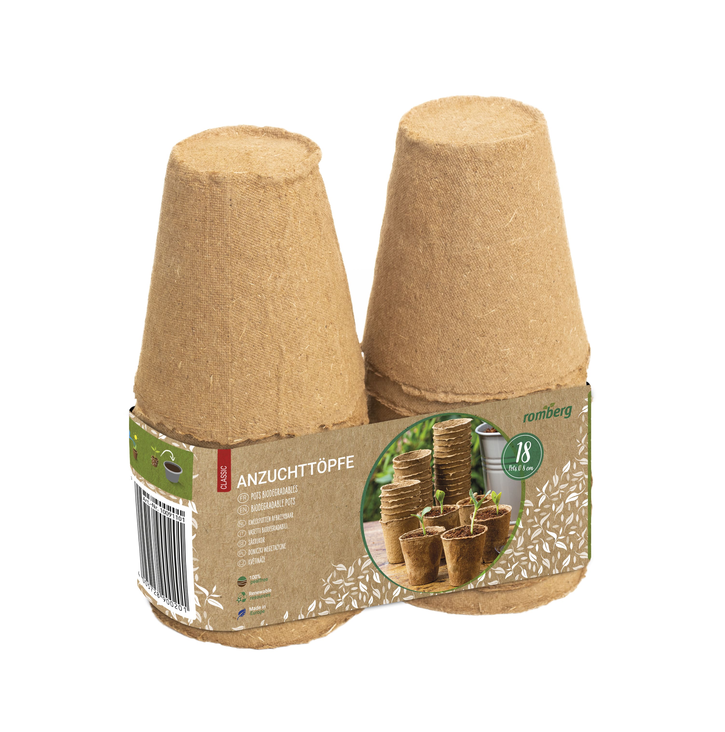 18 Anzuchttöpfe 8 cm Ø rund